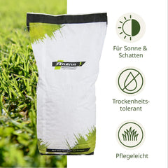 ARENA Rasensamen Sun and Shade 5Kg | Premium Grassamen Für Sonne, Schatten & Trockenlagen – Trockenrasen & Schattenrasen Geeignet – Hitzeverträglich & Pflegeleicht