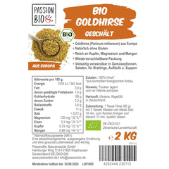 PassionBio bio zlaté proso 2 KG - uzavíratelné balení
