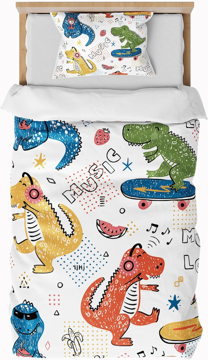 Povlečení pro děti, chlapce, různé modely, se zipem, mikrovlákno polyester Povlečení - dětské Naty Shop Dinosauři 135X200 Cm + 80X80 Cm