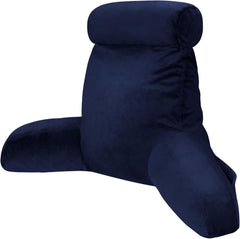 Pernă de citit INFANZIA cu cotiere, spumă cu memorie, suport ergonomic pentru canapea și pat, albastru marin
