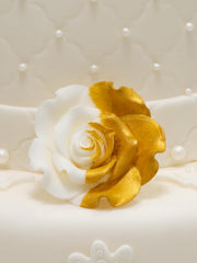 Colorant alimentar comestibil Sugarflair, culoare auriu pastel - Pudră lucioasă alimentară pentru prăjituri, brioșe, ciocolată, produse de patiserie, deserturi, înghețată, băuturi, cocktailuri și multe altele - 4g