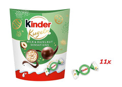 Kinder Milk & Hazelnut Sensations koule 90g - Kuličky z mléčné čokolády se smetanovou mléčnou náplní a kousky lískových oříšků - Velikonoční čokoláda, velikonoční cukroví - Velikonoční dárek a suvenýr
