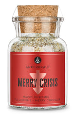 Ankerkraut "Merry Crisis" Anlass-Gewürz, Aioli Pfeffer Salz zum Verschenken, Gewürz Geschenk mit Knoblauch, 155 g v Corkenglas