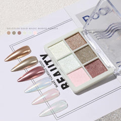 GZMAYUEN Chrom Pulver Für Nägel 6 Farbe Mirror Chrome Nail Powder Pigment Powder Nail Art