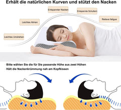 Perna de spumă de memorie Ecosafeter, pernă de sprijin pentru gât, pernă ergonomică pentru gât pentru diferite poziții de dormit cu capac detașabil Perne ortopedice cervicale Naty Shop
