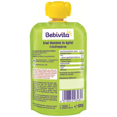 Kiwi Banány v jablečném quetschie (6 x 120 g), ohne Zuckerzusatz, glutenfrei, ideální pro svačinu a vlastní svačinu