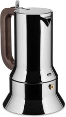 Alessi 9090/6 Espressor cu 6 căni pentru inducție, oțel inoxidabil, argintiu, 15,5 x 13,5 x 27 cm