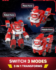 Robot Toys Super Wings - Jett Transformers Autíčka Autíčka Avec Mini Jet Avion Jouets Pour Enfants 3 4 5 Ans, Red Akční figurky Naty Shop