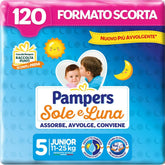 Pleny Pampers Sun and Moon, Unisex, Junior, velikost 5 (11-25 kg), 120 plen