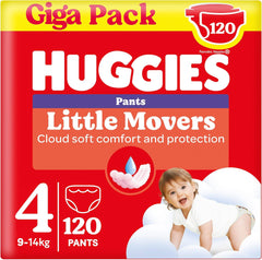 Kalhoty Huggies Little Movers Disney, velikost 4, počet 120 (4x30), měsíční krabička