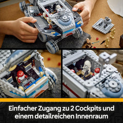 LEGO Star Wars: The Clone Wars Republikanischer Juggernaut - Spielzeug mit Transportfahrzeug - Bauset mit Lichtschwert - Kreatives Spielzeug für Kinder und Erwachsene Fans - 75413