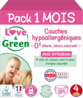 Love & Green, scutece fara clor, pachet pentru 1 luna, marimea 4 Mama si Copilul Naty Shop