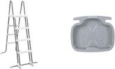 Scară de siguranță 28076, pentru piscine cu înălțimea de 122 cm, gri și Baie pentru picioare - Accesorii pentru piscină - Baie pentru picioare pentru piscină - 56 x 46 x 9 cm