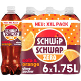 SCHWIPSCHWAP ZERO - XXL PACK - Kofeinový kolový nealkoholický nápoj s pomeranči, sada 6 x 1,75 litrů Naty Shop