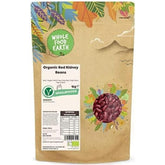 Červené fazole Wholefood Earth Organic 1kg Raw | Vegan | Bez GMO | Tmavě červená | Bohaté na vlákninu | Bohaté na bílkoviny | Certifikované organické
