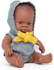Miniland Babypuppe afrikanischer Junge 21cm-31143, Braun