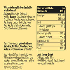 Just Spices Asia Gemüsebrühe I Würze asiatische Suppen zu Hause selbst I Gewürzdose, 65 g