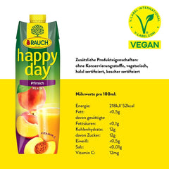 Rauch Happy Day Peach | Z plodů dozrálých na slunci | 6 x 1 litr, Tetra Prisma Nealkoholické nápoje Naty Shop