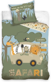 Sada dětského povlečení se zvířátky 100% bavlna povlečení na zip - Kids Naty Shop Safari