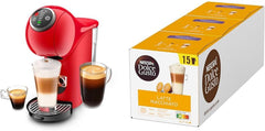 NESCAFÉ DOLCE GUSTO Krups KP3405 Genio S Plus Capsule Machine | Espresso Boost, 15 Bar Pump Pressure | 0.8 L Water Tank | 1500 Watt | Colour Red mit Latte Macchiato