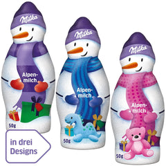 Milka Snowman Alpine Milk - Velké balení čokoládových figurek sněhuláků ve 3 modelech - 24 x 50 g