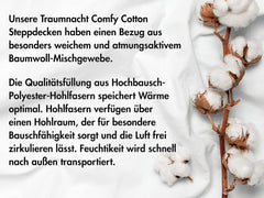 Traumnacht Comfy Cotton Mono plapumă pentru toate anotimpurile, Plapumă de tranziție ideală cu capac din amestec de bumbac, 135 X 200 cm, lavabilă, certificată Oeko-Tex, produsă în conformitate cu standardul de calitate german Plapumi si pilote Naty Shop