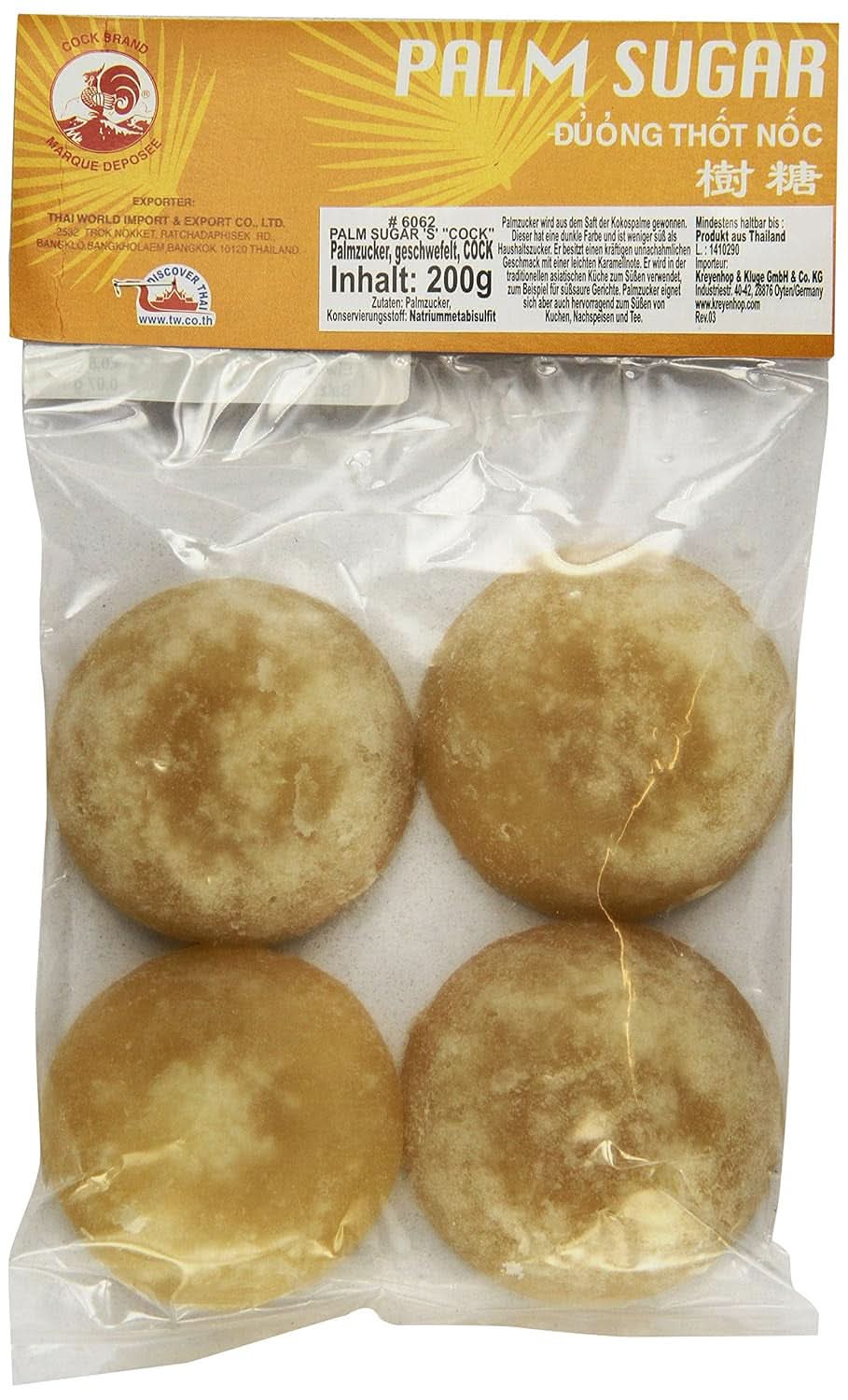 Palmzucker, Scheiben (1 X 200 G) Sladidla Naty Shop