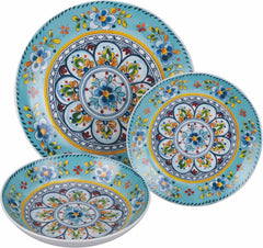 Serviciu de masă din porțelan cu 18 piese, 6 seturi diferite de farfurii, Andaluzia