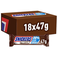 Čokoládové proteinové tyčinky Snickers – bohatá chuť s karamelovými lískovými oříšky a nugátem, hromadné balení 18x47g