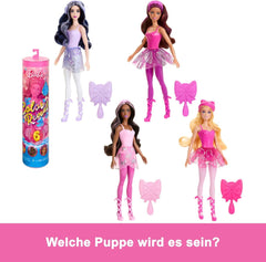 Păpușă Barbie Colour Reveal și accesorii, seria balerină, 6 surprize de desfăcut, inclusiv schimbarea culorii, inspirată de tendința principală de balet (stilurile pot varia), HRK17 Papusi Naty Shop