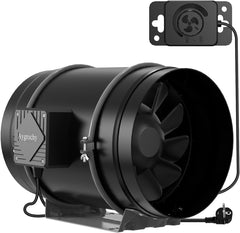 Aygrochy 200mm 70W nastavitelný potrubní ventilátor EC motor Odsávací ventilátor pro vytápění, chlazení, posilovače, pěstební stany, hydroponii, domácnost, ventilaci a výfukový ventilátor.