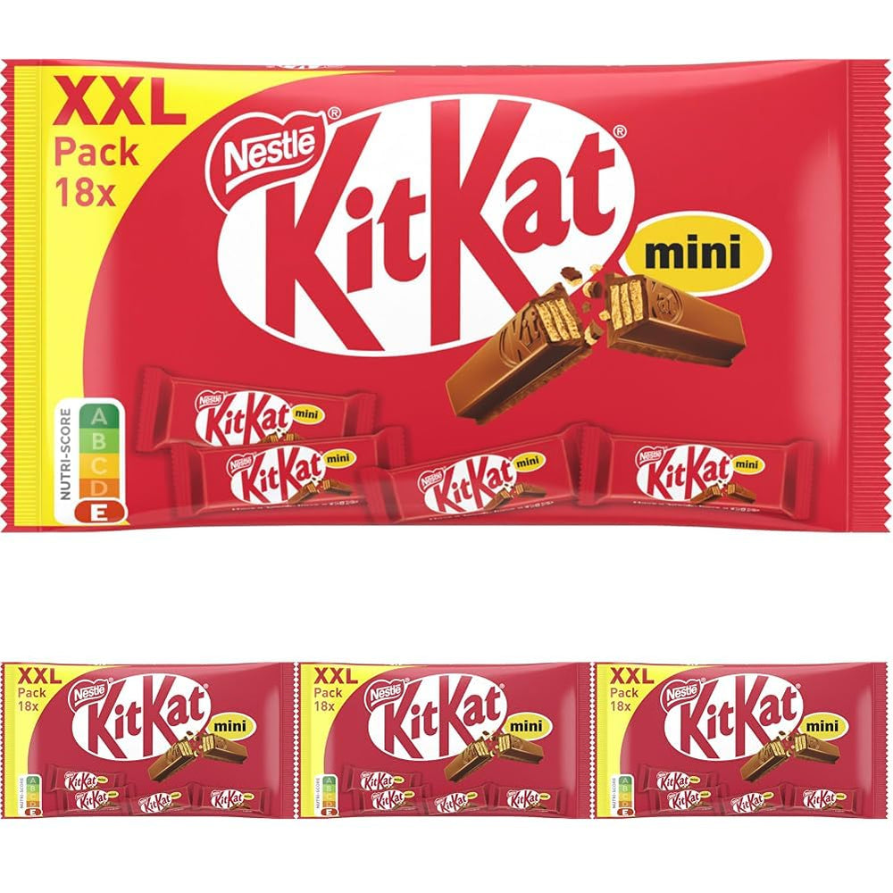 Nestlé Mini XXL čokoládové tyčinky Mléčná čokoláda křupavé oplatkové tyčinky 4 balení (1 x 301 g)