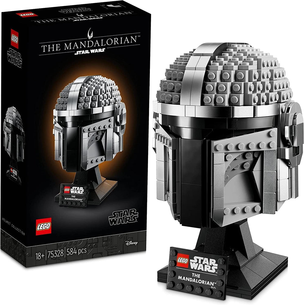 Model Mandalorianské helmy LEGO Star Wars, dekorace do místnosti pro sbírku a skvělý dárek pro dospělé, stavebnice, muže, ženy, mámu, tátu, nápad na dárek ke sbírce 75328 Stavebnice Besuche den LEGO-Store Single