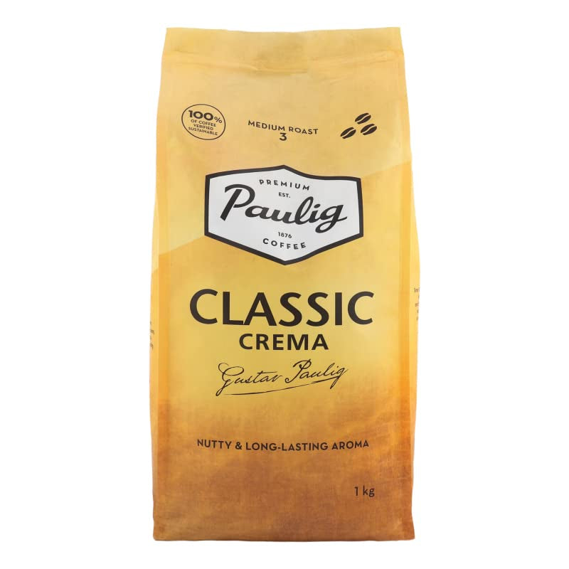 Boabe de cafea prăjite întregi Classic Crema, 1 kg