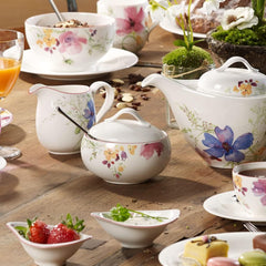 Zahăriță Villeroy & Boch Mariefleur Gris Basic, porțelan premium, alb/multicolor