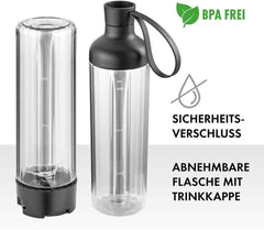 ZWILLING Stojanový mixér, Smoothie Maker, Inkl. Trinkflasche Mit Verschluss, 600 ml, 300 Watt, Edelstahl/Kunststoff, Schwarz Kitchen Naty Shop