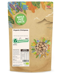 Wholefood Earth bio cizrna 3 kg | Bez GMO | Vegan | Bohaté na vlákninu | Bohaté na bílkoviny | Certifikované organické
