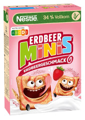 Nestlé Strawberry Minis, celá cereálie s příchutí jahod, balení 7 ks (7x375g)