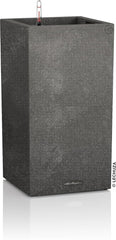 Lechuza CANTO Stone 30 înălțime, Negru grafit, Plastic de înaltă calitate, Include sistem de udare, Inserție de plantare detașabilă, Pentru uz interior și exterior, 13602, 30x30x56 cm