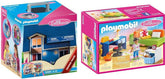 Dollhouse 70985 Casă de păpuși pliabilă cu mâner, jucărie pentru copii de la 4 ani și peste & Dollhouse 70209 Cameră pentru adolescenți cu figurină fetiță și accesorii, 4 ani și peste