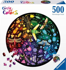 Ravensburger - Puzzle pentru adulți - Puzzle rotund cu 500 de piese - Potrivit de la 12 ani - Insecte (roată colorată) - Puzzle fabricat în Europa - 12000820 Puzzle Naty Shop