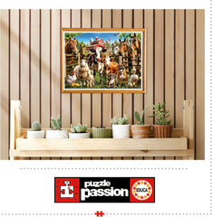 Educa - Puzzle 500 dílků pro dospělé | Neposlušná hospodářská zvířata. Rozměry: 48 X 34 cm. Obsahuje lepidlo na puzzle Fixpuzzle. Už 11 let (19905) Puzzle Naty Shop