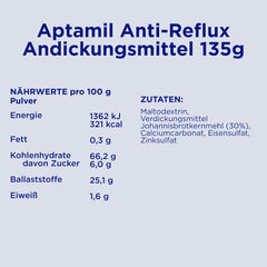 Aptamil Anti-Reflux - kompletní složení od narození Dietní opatření Zvracení a regurgitace dětská výživa sušené mléko 6 x 135 g