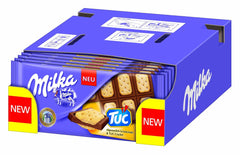 TUC sušenky 1 x 87g | Čokoláda z alpského mléka | s mini solnými sušenkami | Čokoláda vyrobená ze 100% alpského mléka | Čokoládová tyčinka (balení 5 ks)