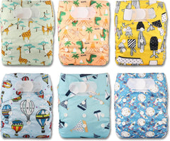 Opakovaně použitelná plena Littles and Bloomz FLV2-0602, standardní zapínání na suchý zip, 6 plen