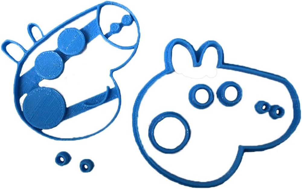 Formă de tăiat fondant Peppa Pig, plastic, albastră, 8 x 7 x 1,5 cm