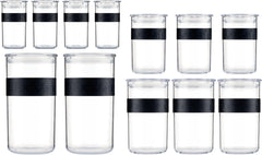 Borcane de depozitare BODUM PRESSO, plastic, negru, 4 x 0,25 l, 3 x 0,6 l, 3 x 1 l, 2 x 2 l Cutii depozitare alimente Naty Shop