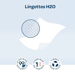 BIOLANE - Dětské vlhčené ubrousky H2O s vodou - Kapsička - Miminka - 24 x 10 kusů (240 ubrousků) - pro citlivou pokožku - čistí a chrání obličej a sedátko - vyrobeno ve Francii