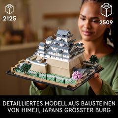 LEGO Architecture hrad Himedži, stavebnice pro dospělé modelky, sbírka památek, kreativní zahradnictví a sada fanoušků japonské kultury s třešňovým květem, dárek pro něj a její 21060 stavebnice Besuche den LEGO-Store