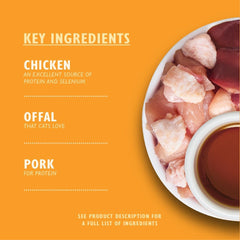 Hrană umedă naturală Lily's Kitchen pentru pisici adulte, la conservă, bucăți gustoase în sos cu pui, rețetă fără cereale (24 tăvi x 85 g)